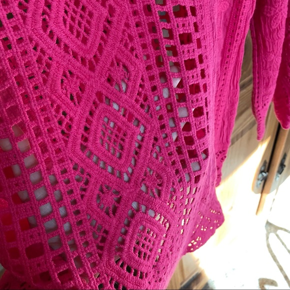 NWT Pink Shavonne Crochet Lace Top - Picture 9 of 14